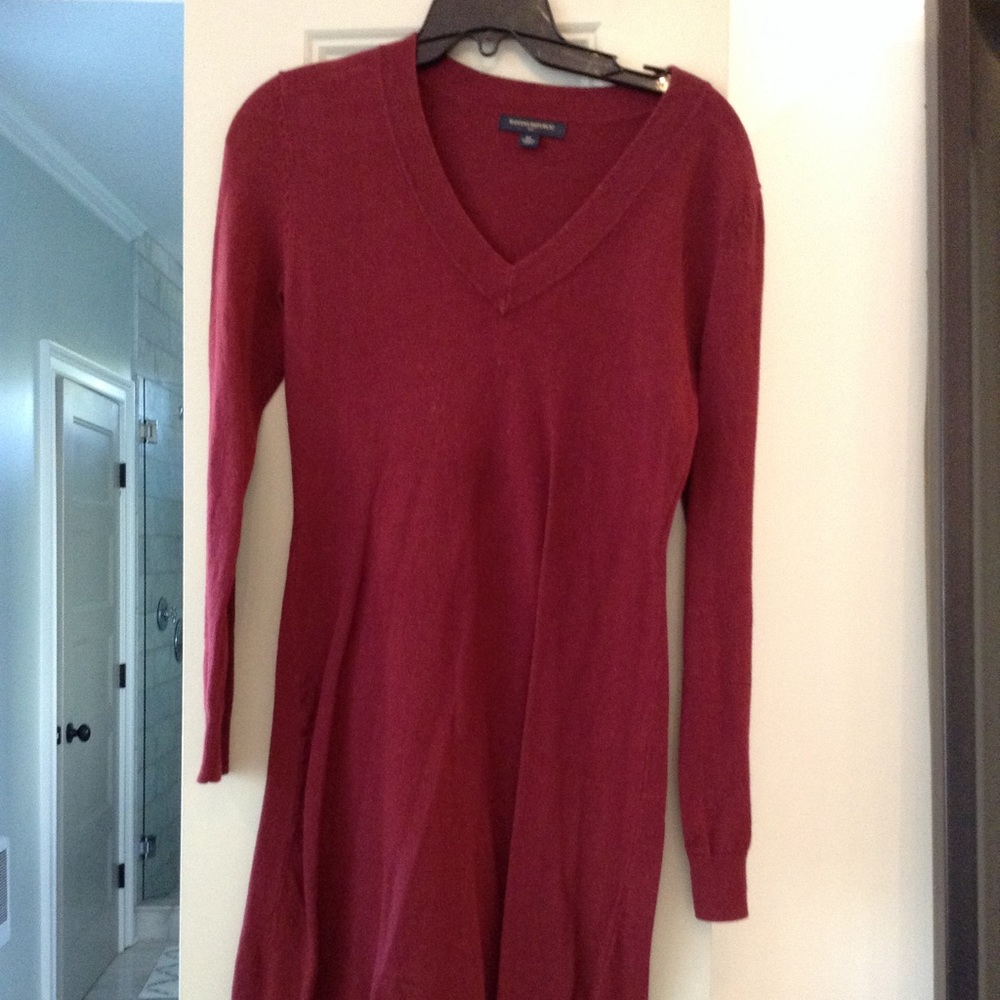 Red Long Sleeve Sweater Dress